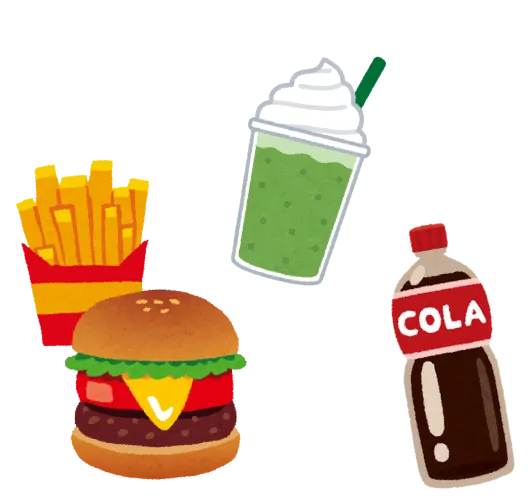 Fast food items and drinks