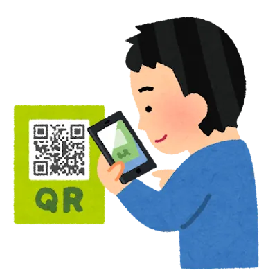 Person scanning a QR code with a smartphone